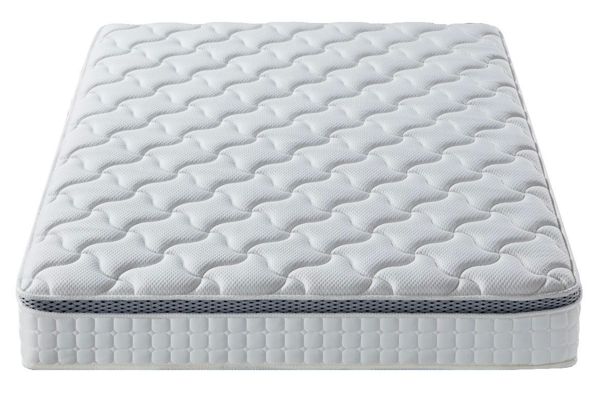 AWS 2000 Pocket Spring Mattress in a Box, 23cm deep, medium firm, side view showing plush surface and supportive structure.