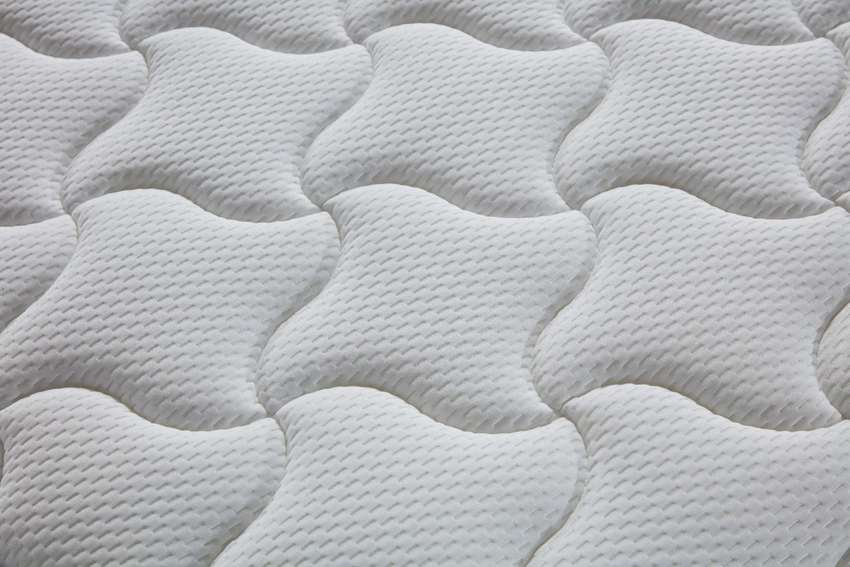 AWS 2000 pocket spring pillow top mattress in a box, 28cm deep, medium firm, showcasing plush top and supportive construction.