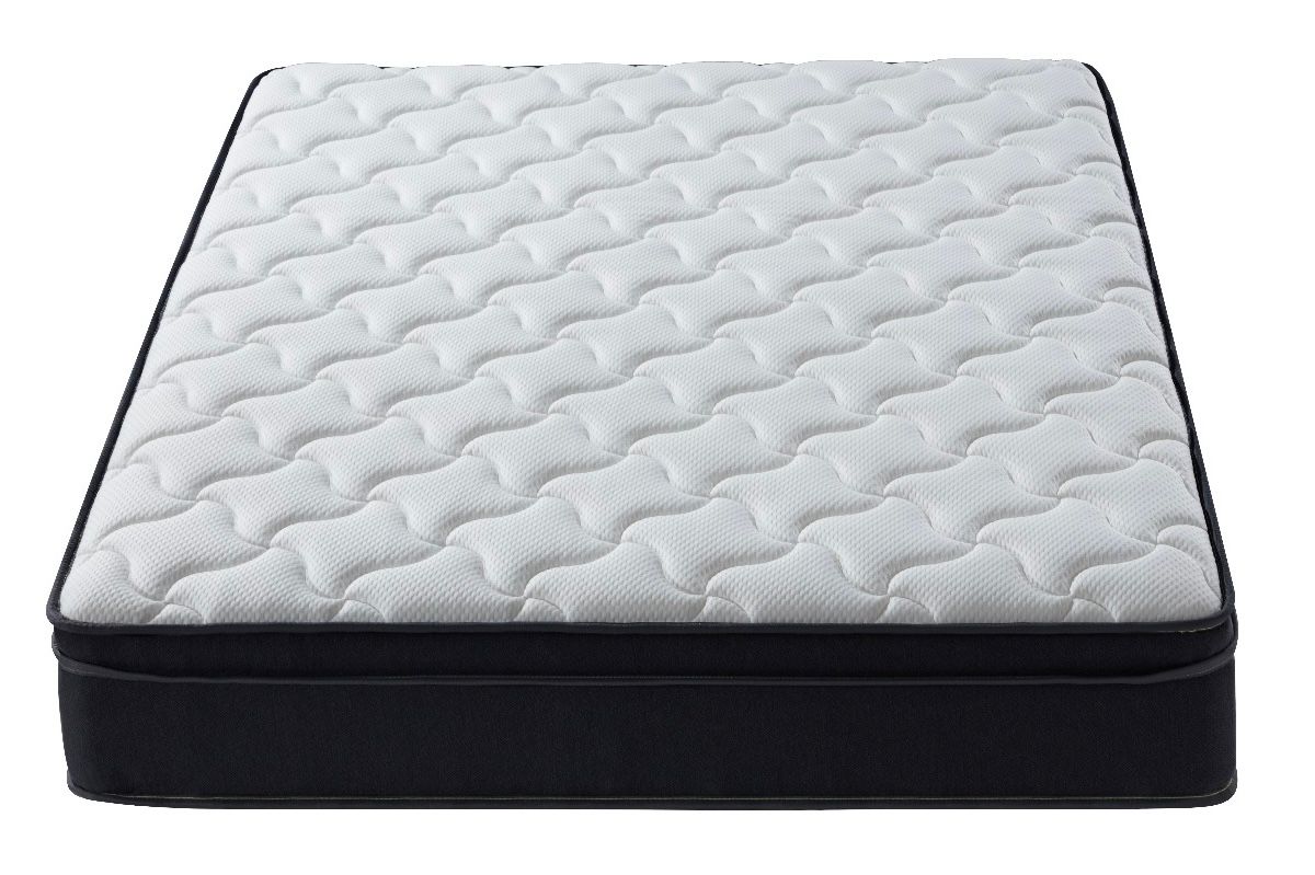 Side view of AWS 2000 Pocket Spring Pillow Top Mattress in a Box, 28cm deep, medium firm, showcasing its plush pillow top design.