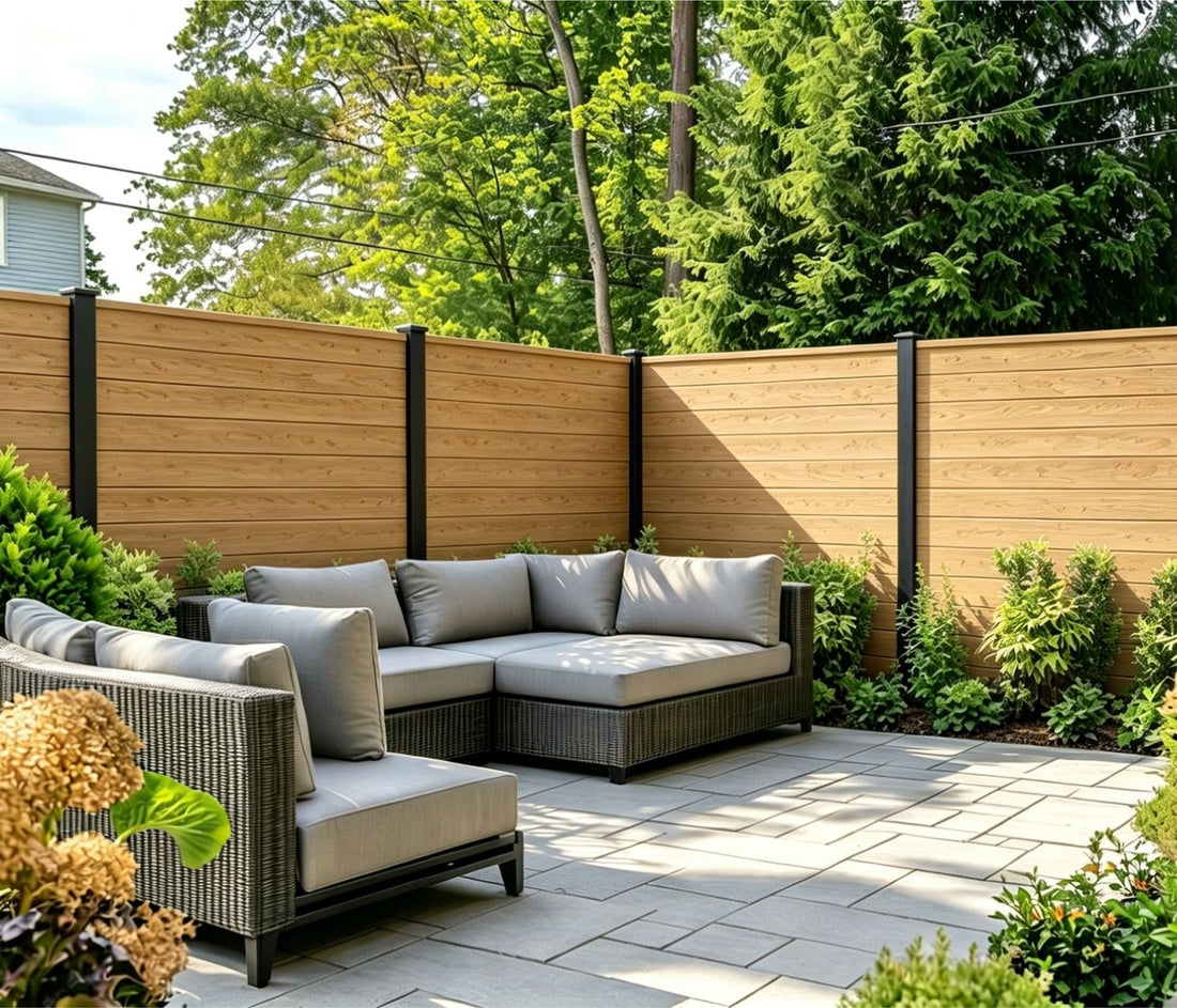 Oak Pack of 6 Composite Outdoor Fencing Panels 15 x 180cm