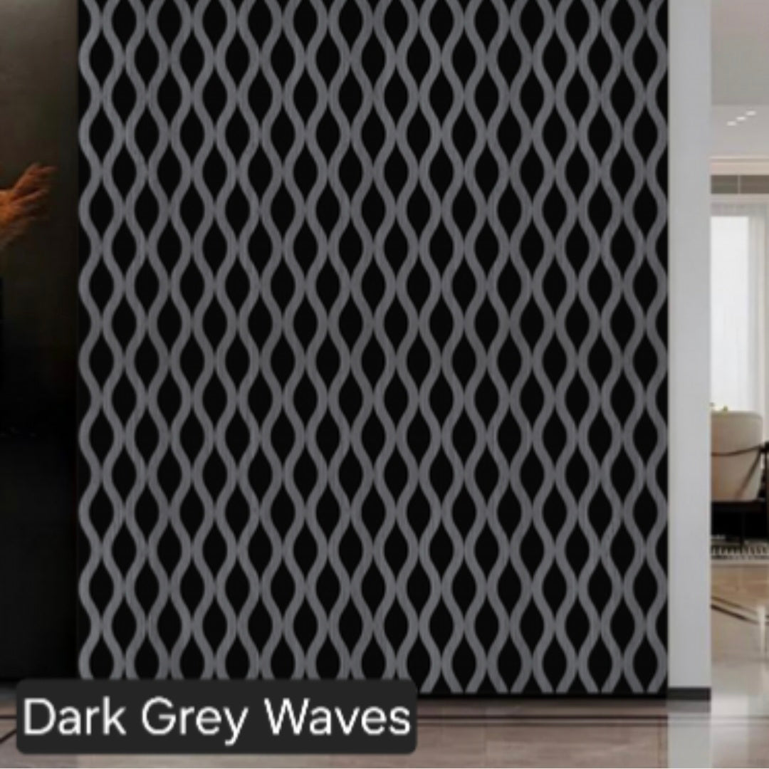 Dark Grey Waves Premium Acoustic Wall Panel