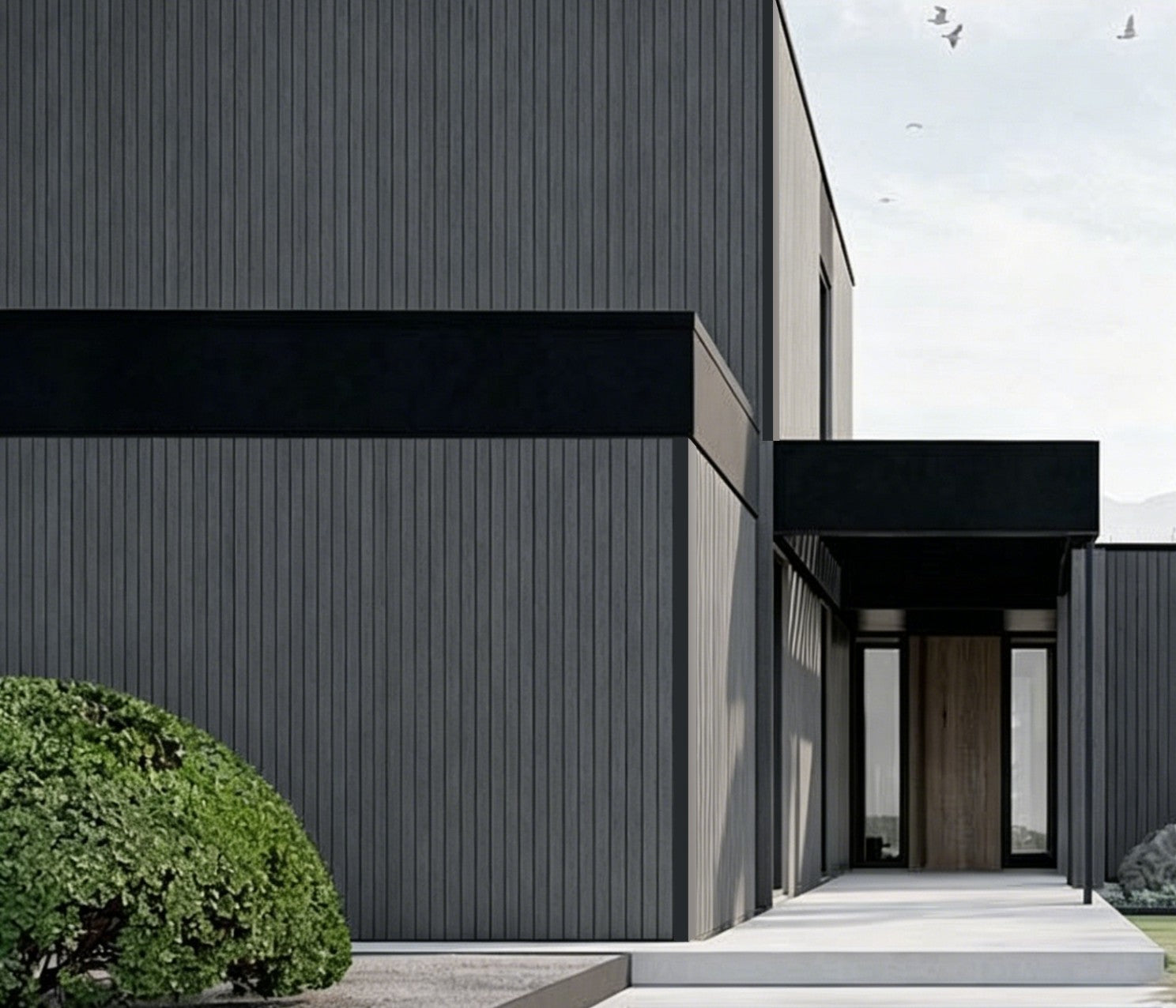 Grey Oak Composite Slat Outdoor Panel 290cm
