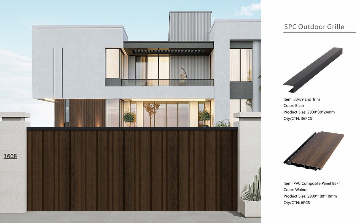 Walnut Composite Slat Outdoor Panel 290cm