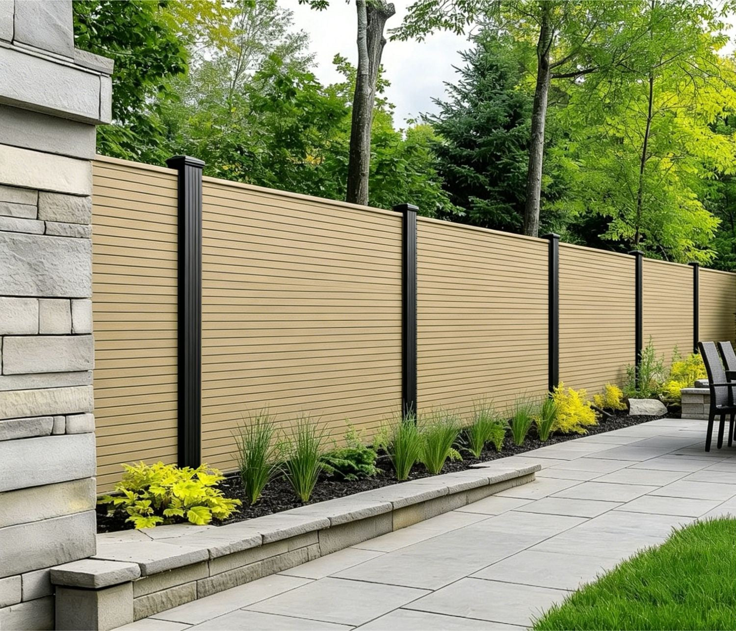 Khaki Composite Outdoor Fencing 180cm
