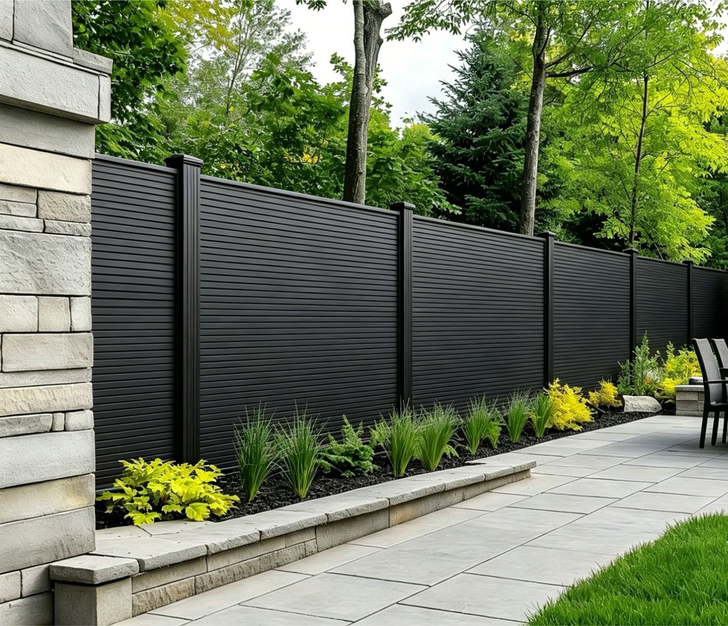 Black Composite Outdoor Fencing 180cm