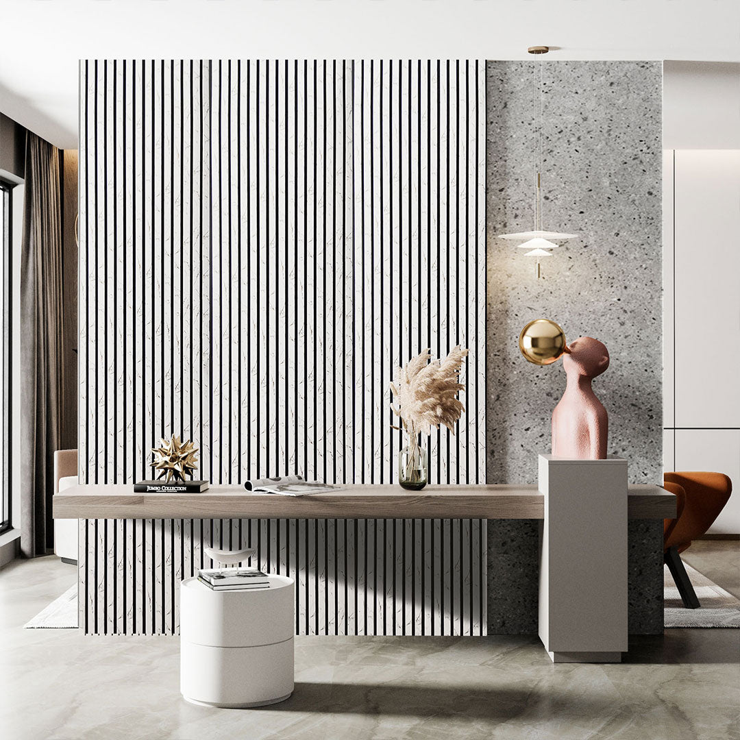 White Marble Effect Acoustic Panel