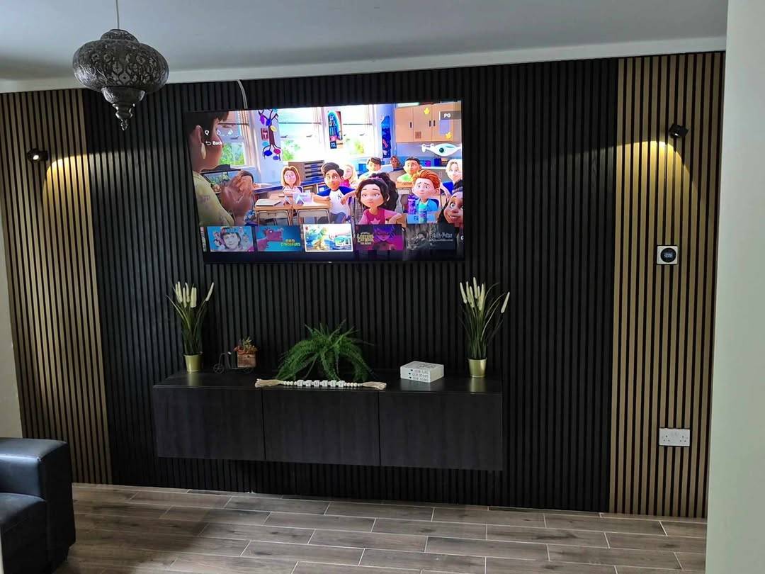 Black Wood Acoustic Wall Panel 60 x 240cm