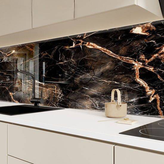 Black and Gold Marble Effect Decorative PVC Wall Panels 90 x 240cm