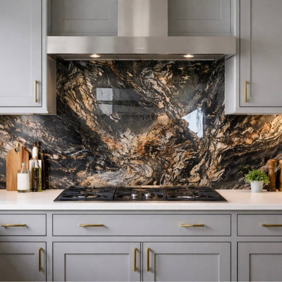 Black and Gold Marble Effect Decorative PVC Wall Panels 90 x 240cm