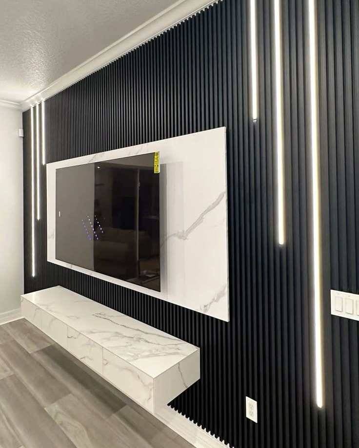 Black Wood Acoustic Wall Panel 60 x 240cm