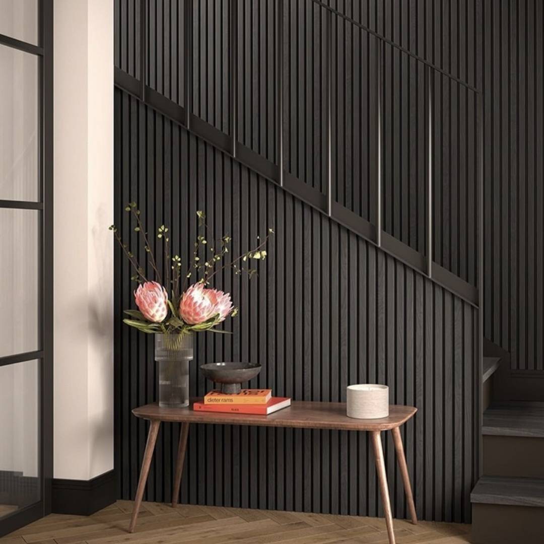 Dark Grey HDF Acoustic Wall Panel 60 x 240cm