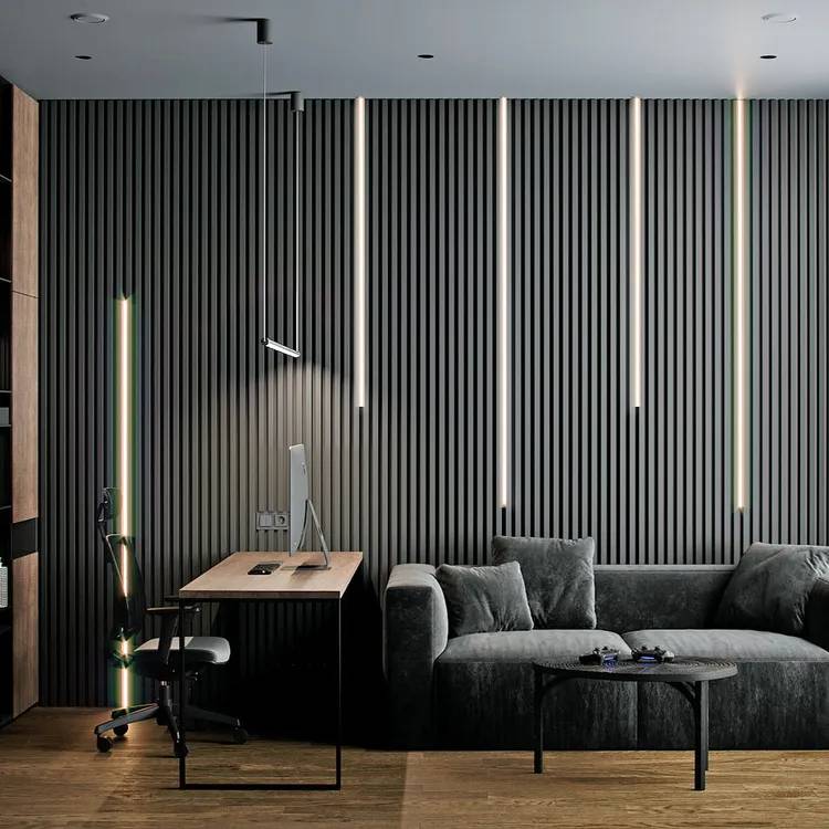 Dark Grey HDF Acoustic Wall Panel 60 x 240cm