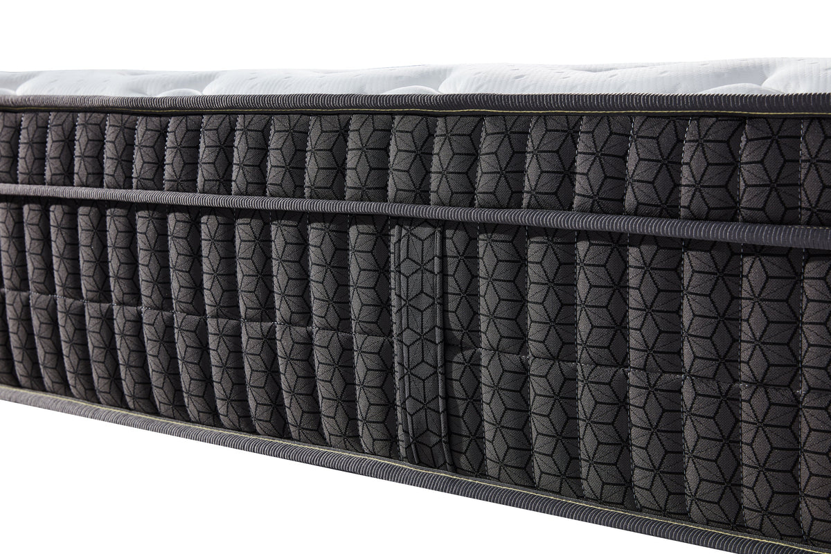 AWS Gel Memory Foam 2000 Pocket Spring Mattress in a Box, 35cm deep, medium firm with plush pillow top for comfort.