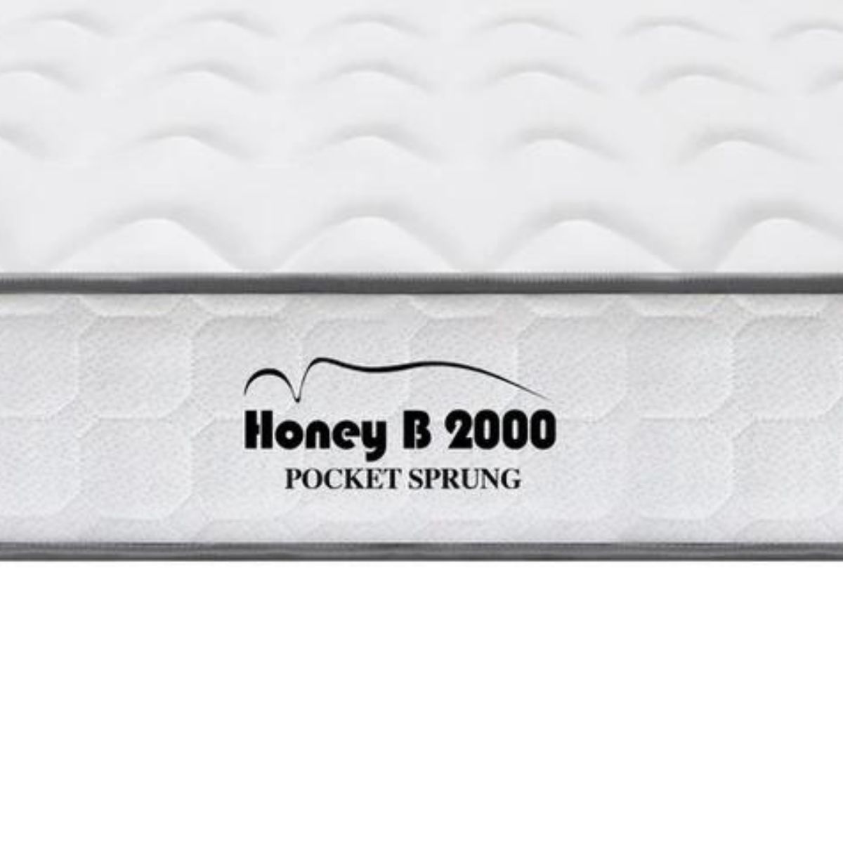 Grey velvet divan bed set with headboard and honey-b 2000 pocket sprung mattress visible in the image.