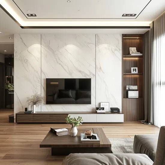 White and Grey Marble Vein Effect PVC Indoor Wall Panel 60 x 240cm
