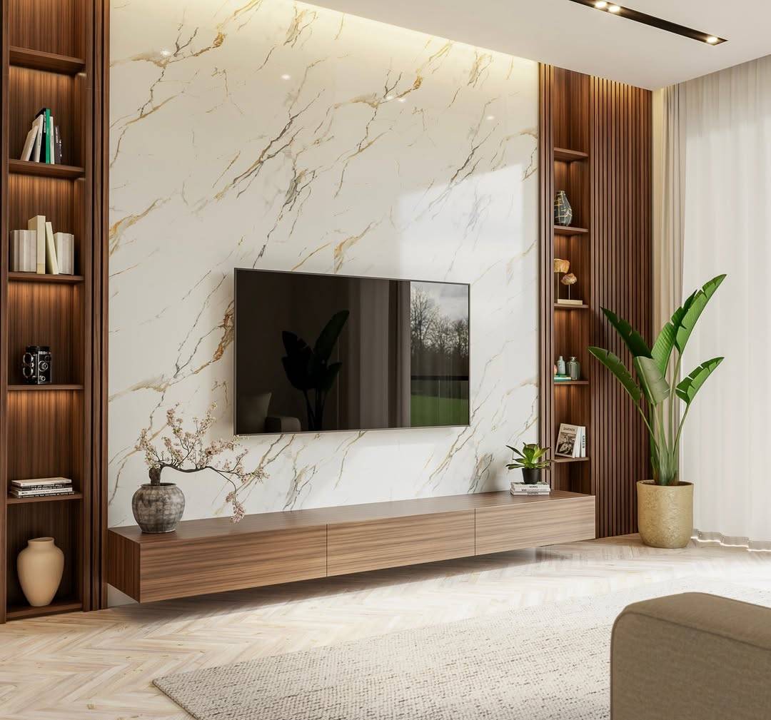 White Gold and Grey Vein Marble Effect Indoor PVC Wall Panel 60 x 240cm