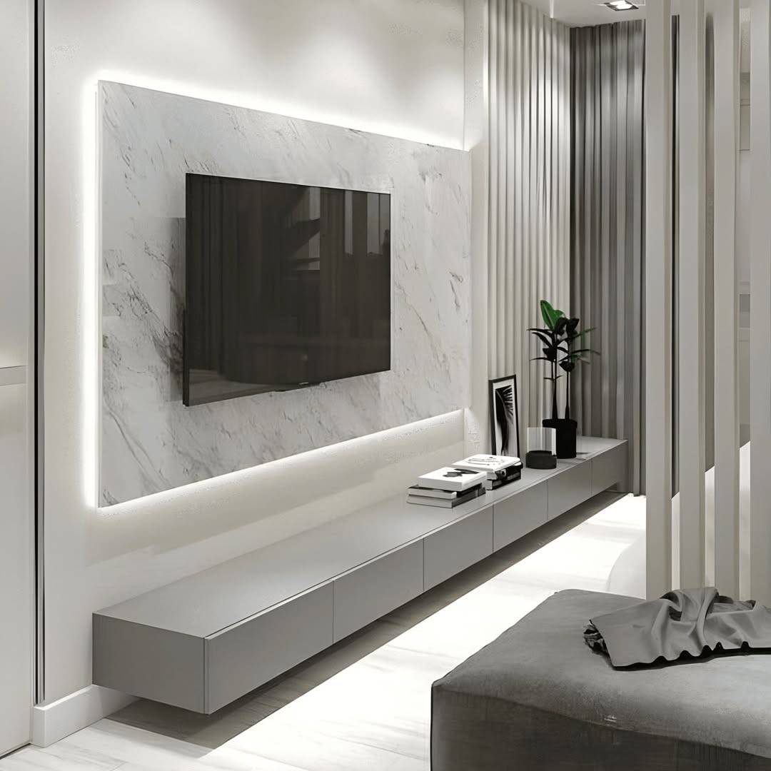 White and Grey Marble Vein Effect PVC Indoor Wall Panel 60 x 240cm