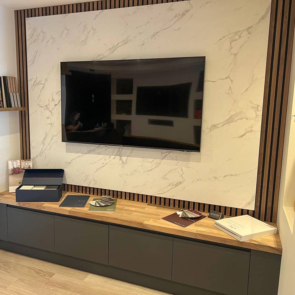 White and Grey Marble Vein Effect PVC Indoor Wall Panel 60 x 240cm