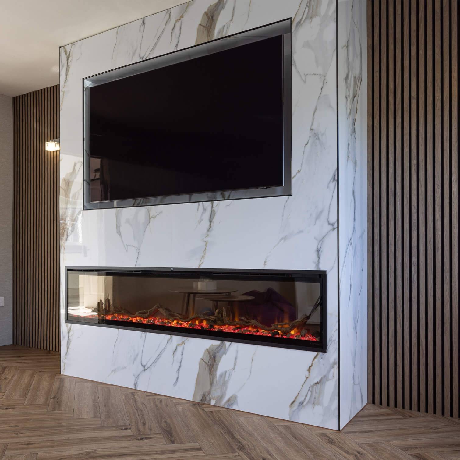 White and Grey Marble Vein Effect PVC Indoor Wall Panel 60 x 240cm