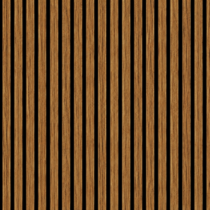 AWS Teak Oak Acoustic Wall Panel, 60x240cm, showing textured wooden surface with natural grain and sleek design for soundproofing.