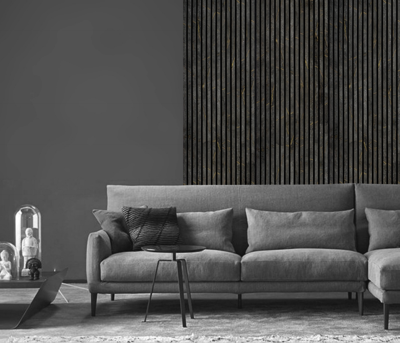 Black Marble Effect Acoustic Panel