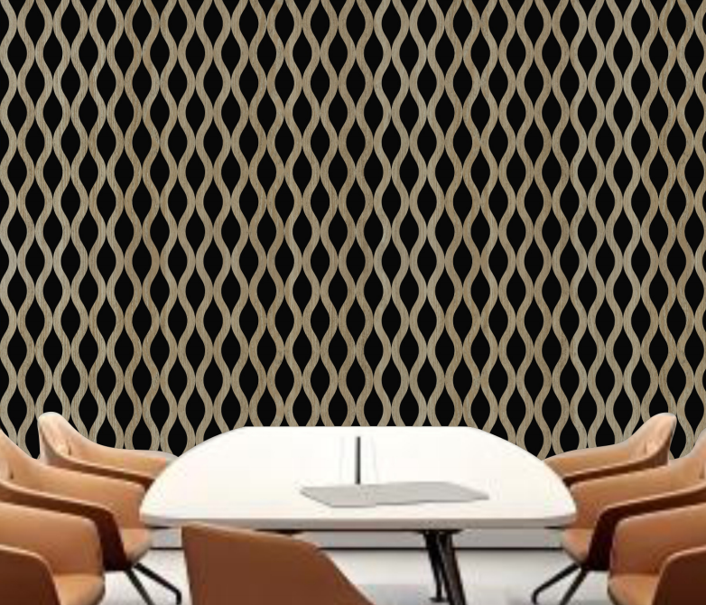 Dark Oak Wavy Acoustic Wall Panel