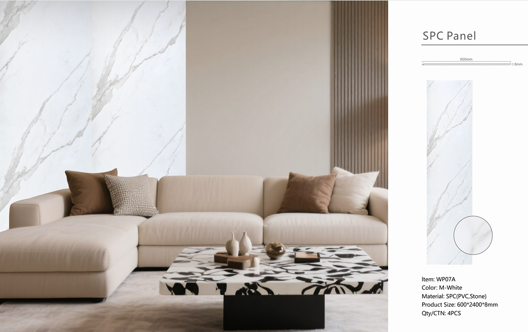 White Marble Decorative PVC Wall Panel