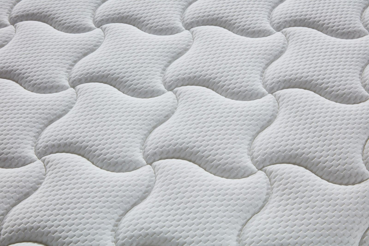 AWS 2000 Pocket Spring Mattress in a Box, 23cm deep, medium firm, showcasing the plush mattress with layered springs.