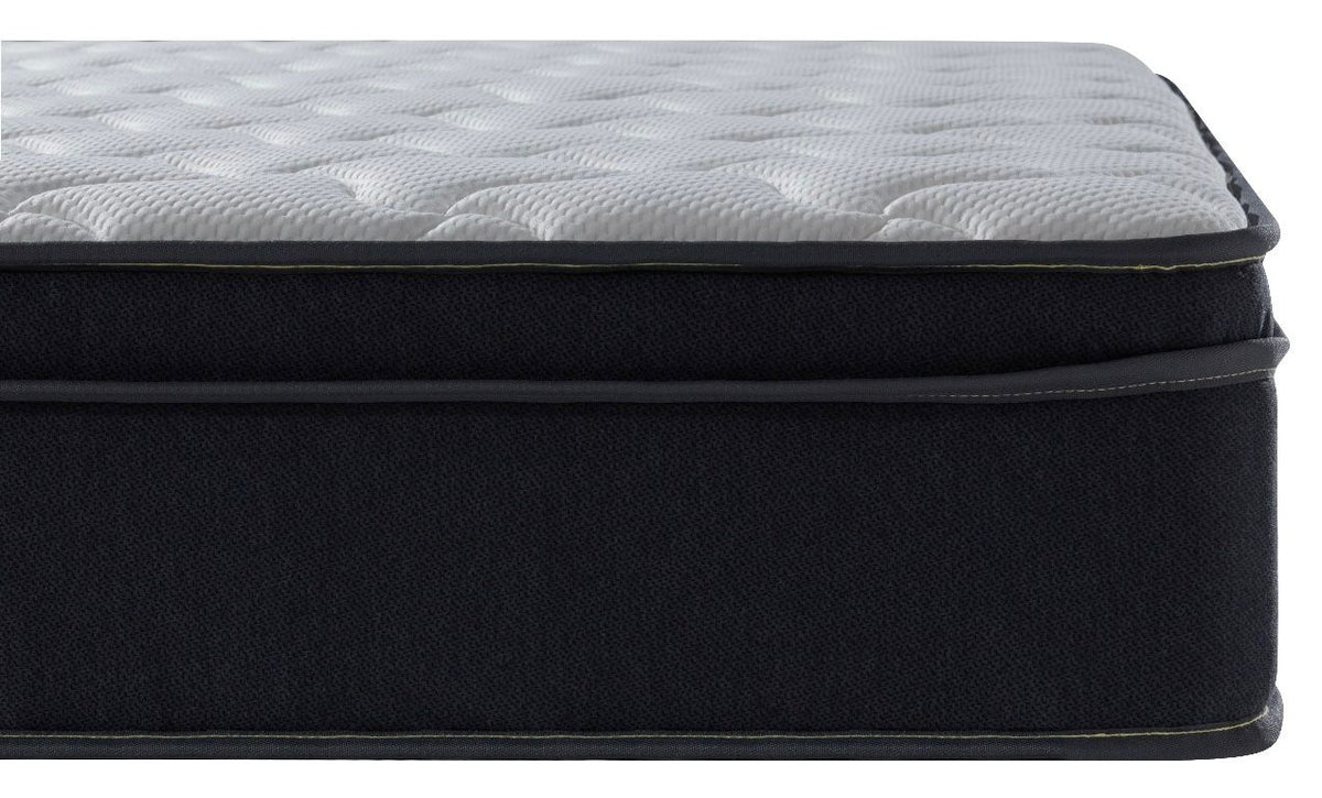 AWS 2000 Pocket Spring Pillow Top Mattress in a Box, 28cm deep, medium firm with plush comfort layer, shown rolled out for easy setup.