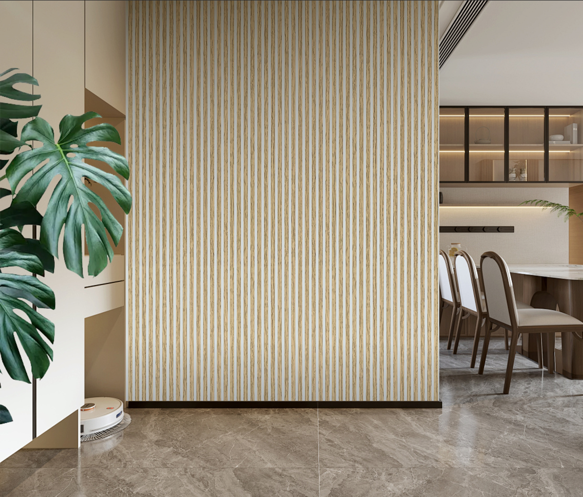Oak Premium Acoustic Wall Panel (White Backing) 60 x 240cm