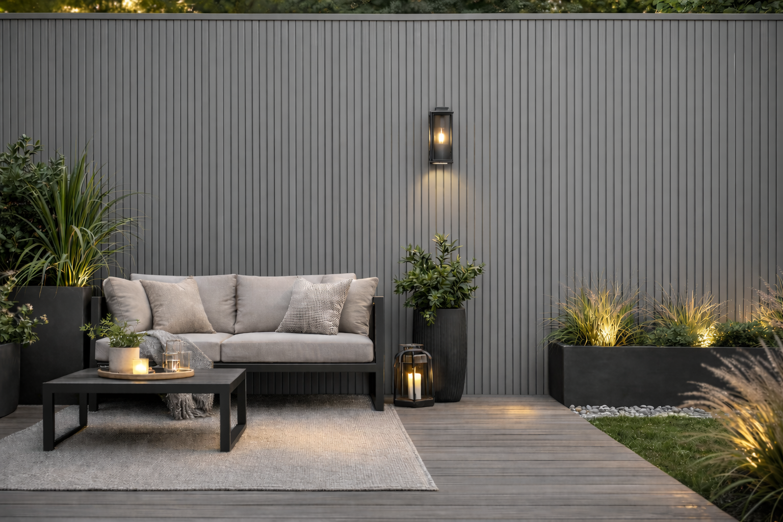 Grey UV Resistant Outdoor Wall Panel