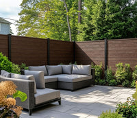 Dark Brown Pack of 6 Composite Outdoor Fencing Panels 15 x 180cm