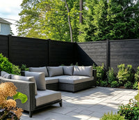 Pack of 6 Black Composite Outdoor Fencing Panels 15 x 180cm