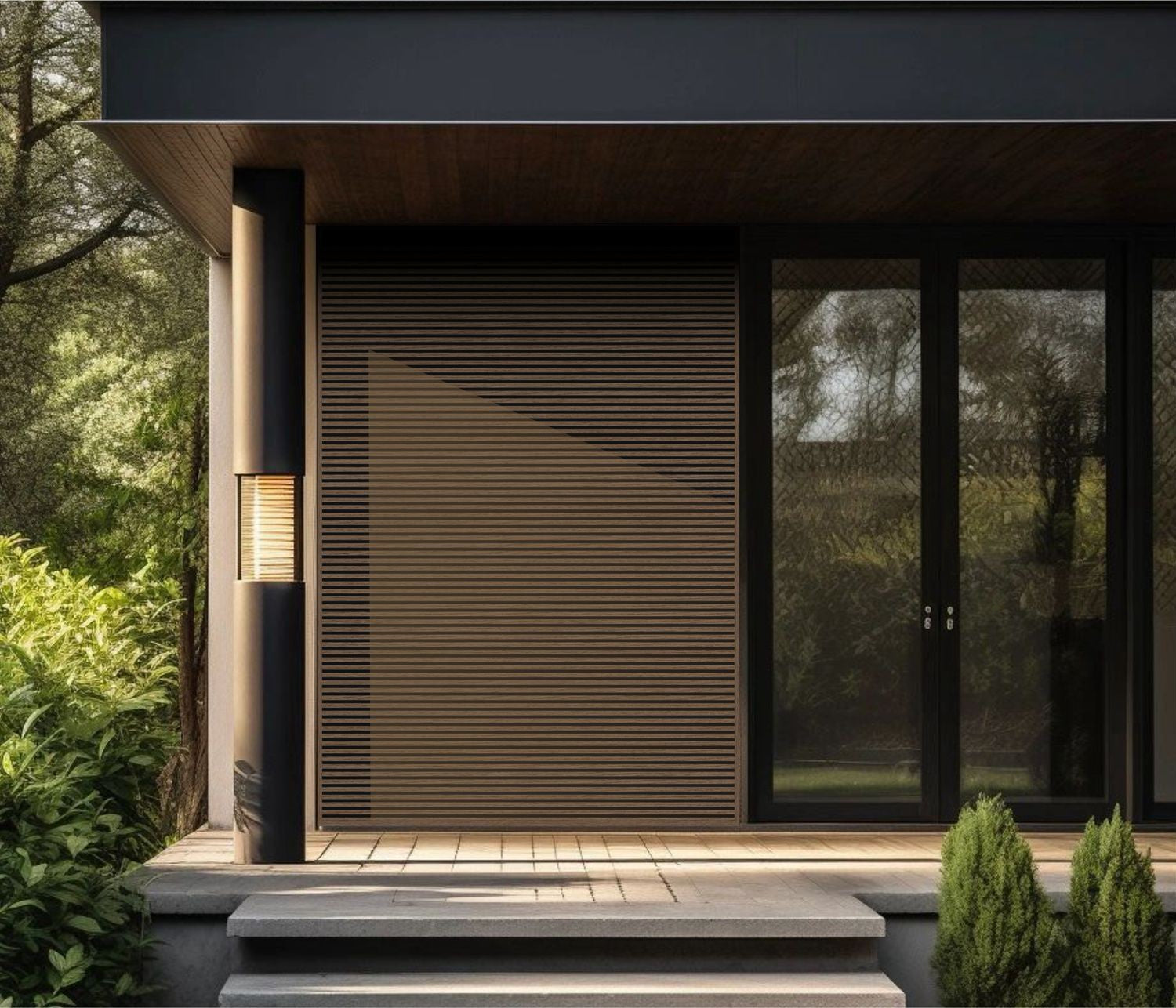 Walnut Composite Slat Outdoor Panel 240cm