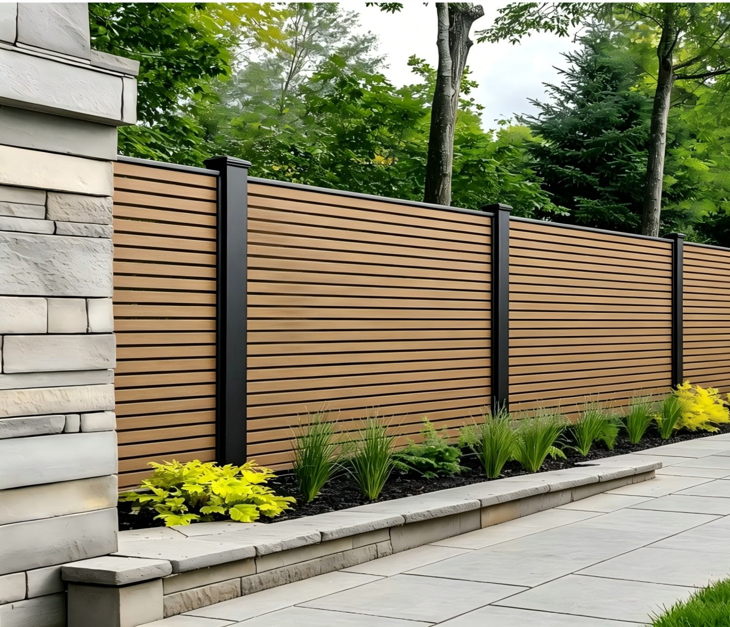 Dark Oak Composite Outdoor Fencing 180cm