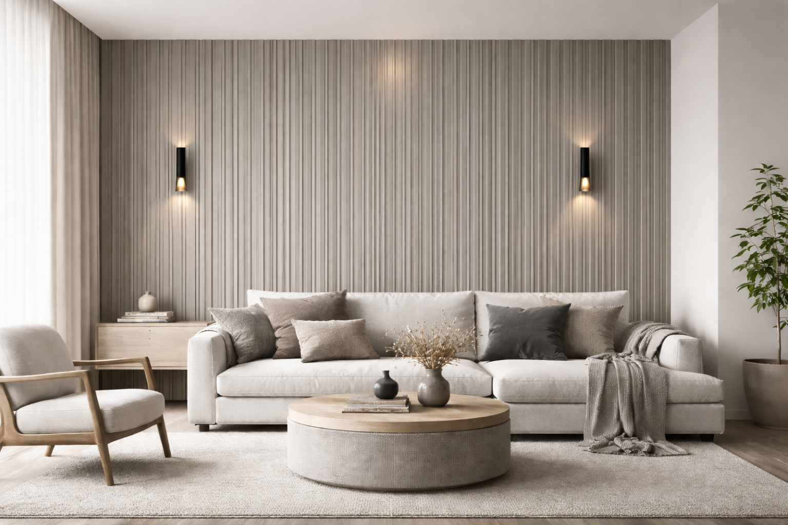 Dark Grey PVC Slat Wall Panel