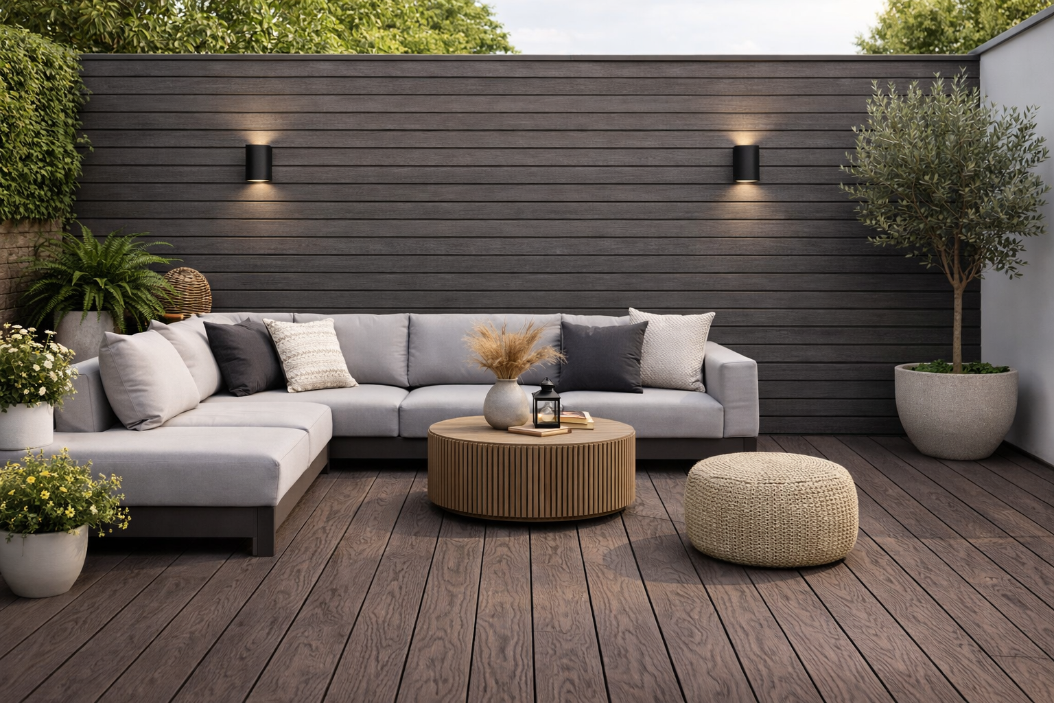 Dark Brown Composite Outdoor Decking