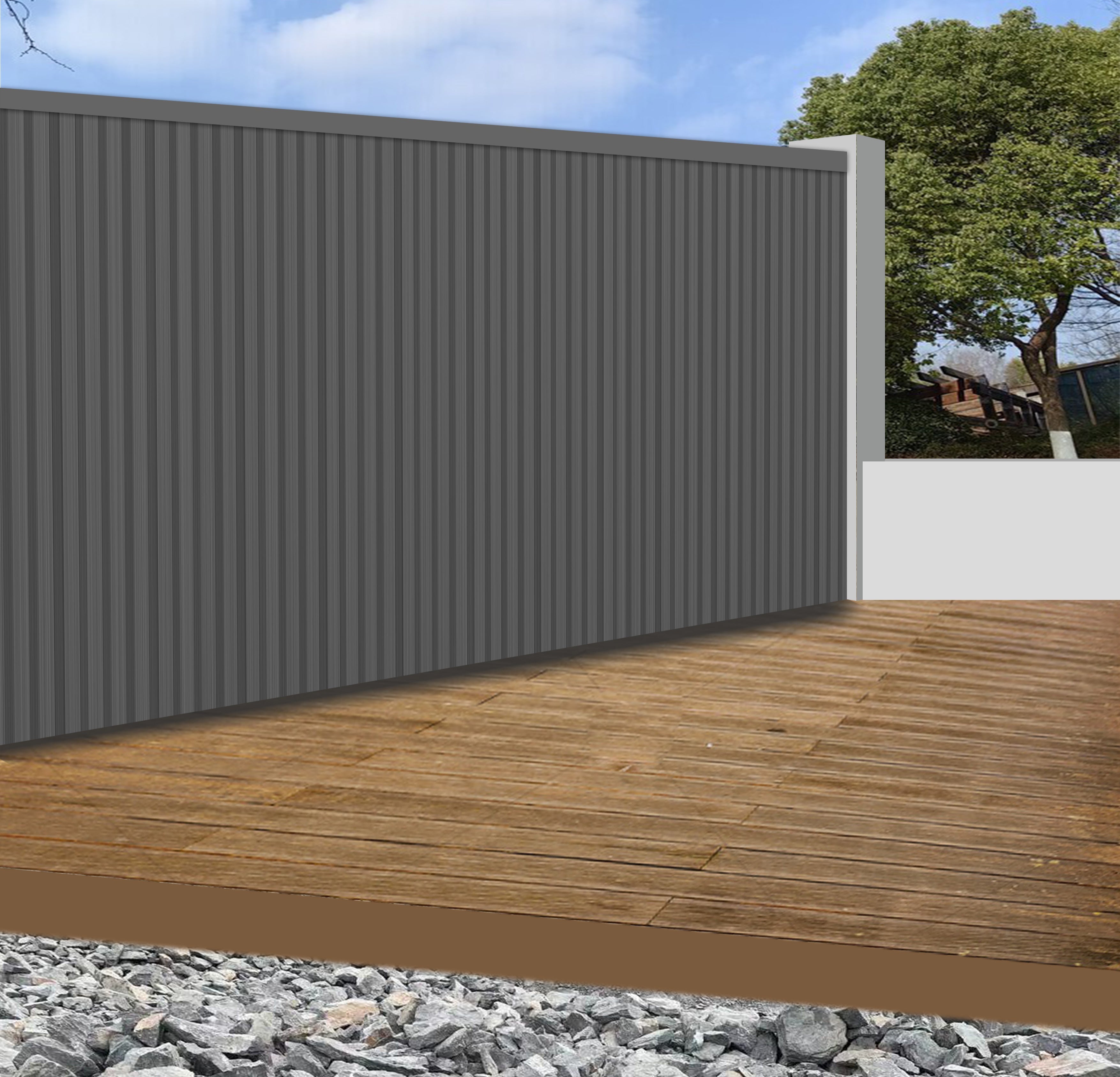 Grey UV Resistant Outdoor Wall Panel