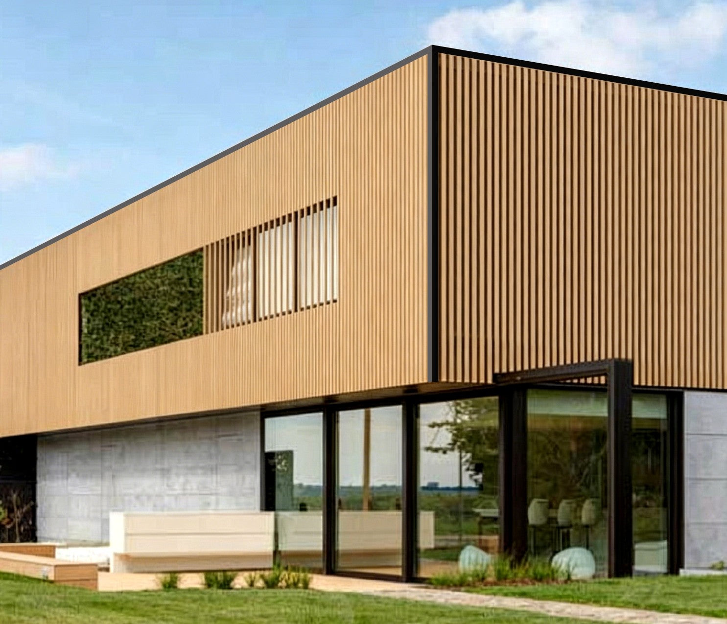 Oak Composite Slat Outdoor Panel 290cm