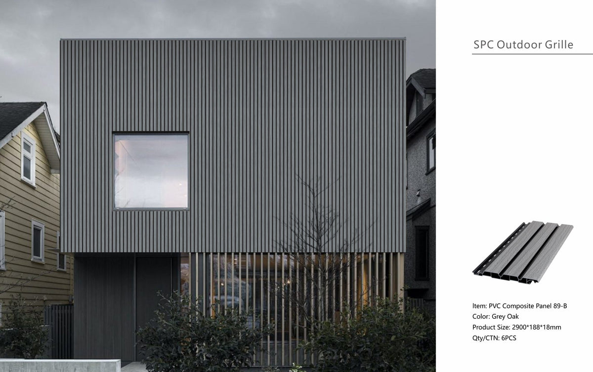Grey Oak Composite Slat Outdoor Panel 290cm