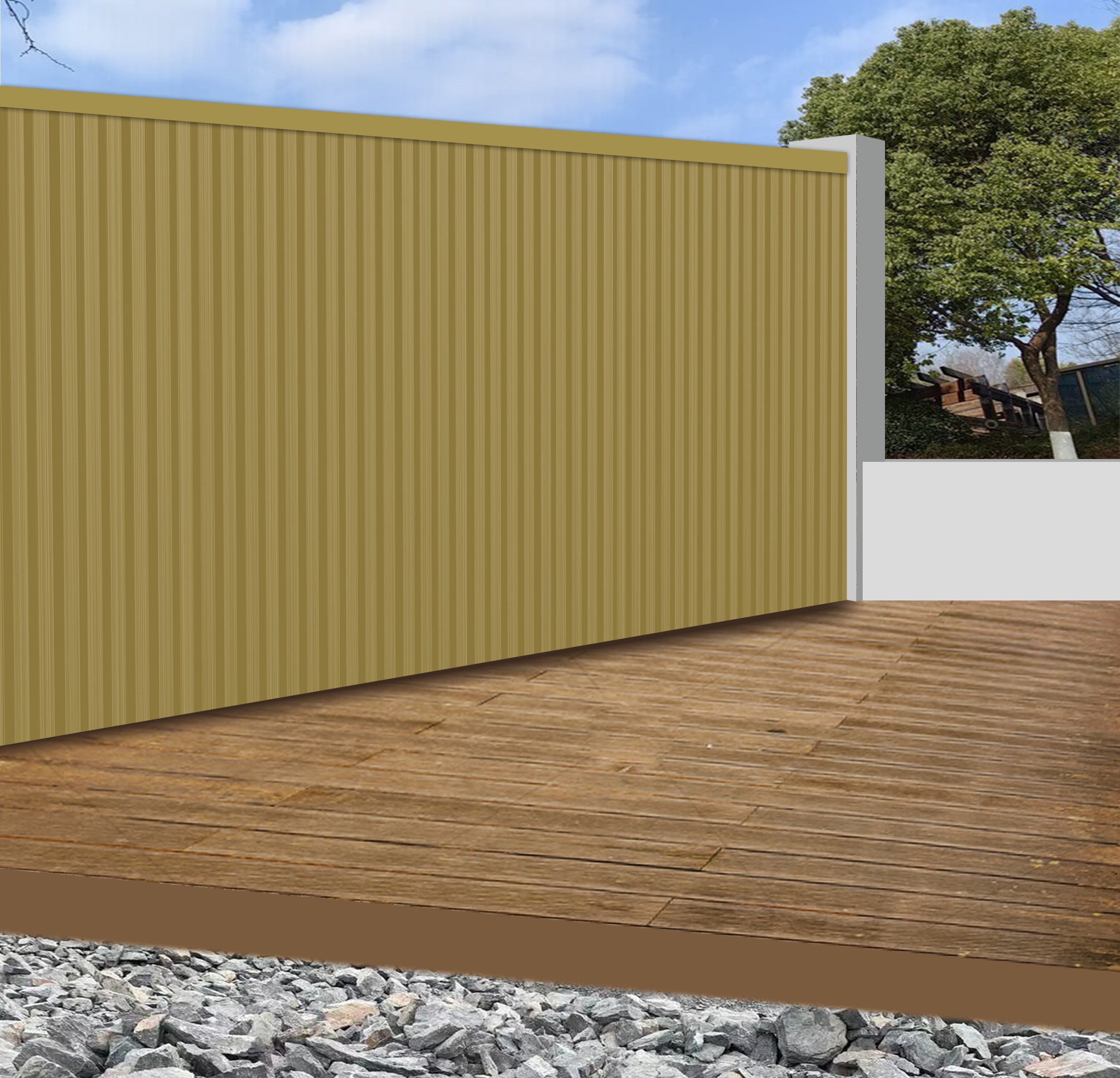 Khaki UV Resistant Outdoor Wall Panel