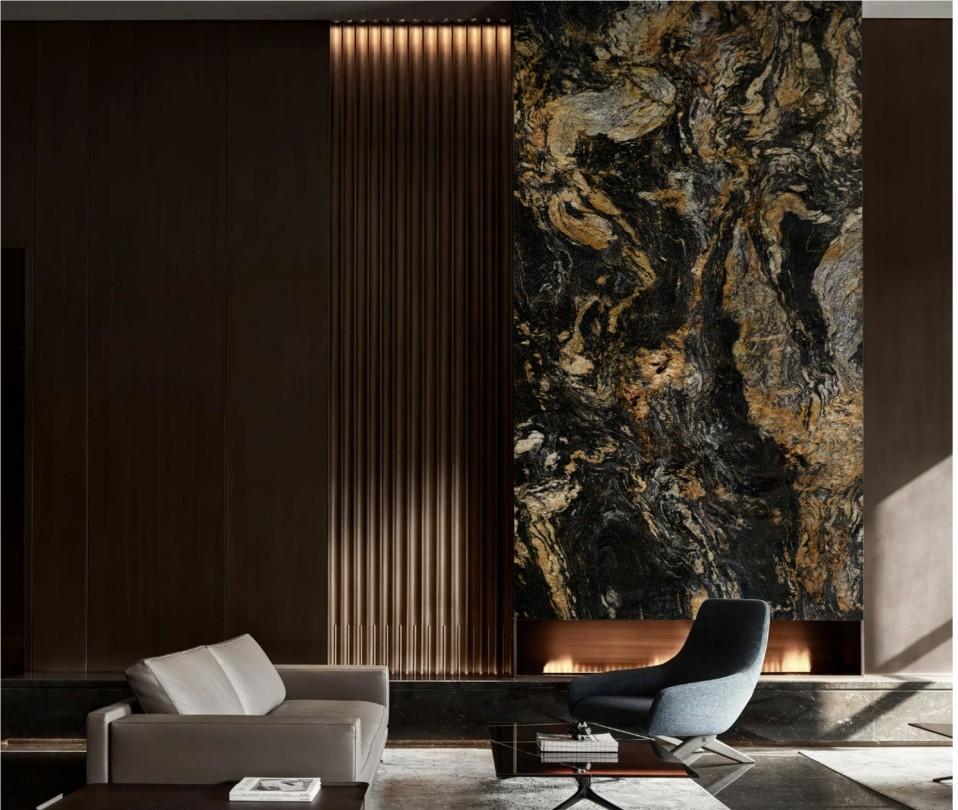 Gold and Black Marble Decorative PVC Wall Panel