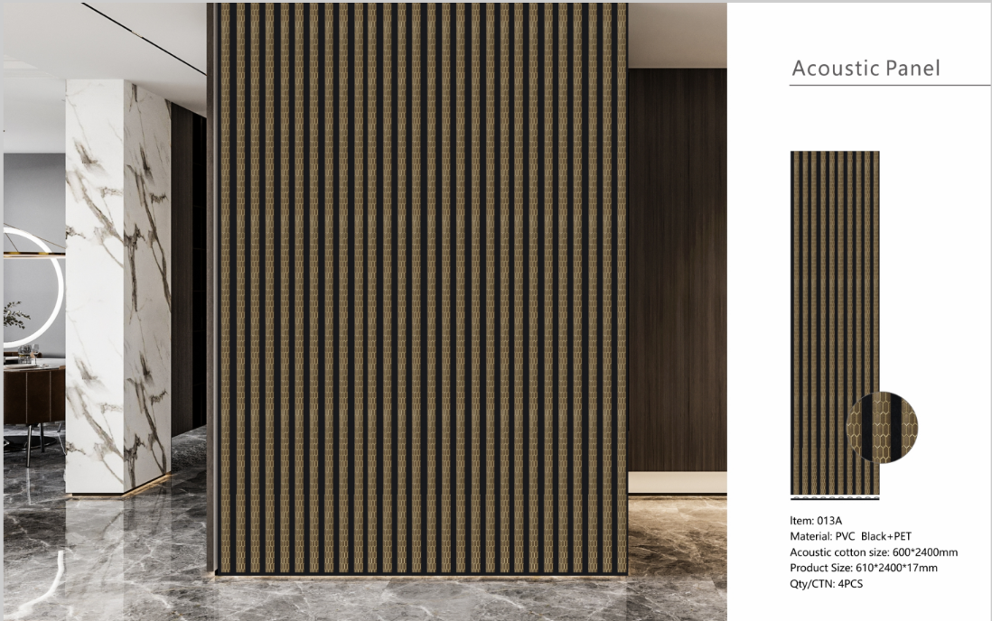 Wall Panel 013B - PS Gold and Brown - Acoustic - 240cm - (1 pack / 4pcs)