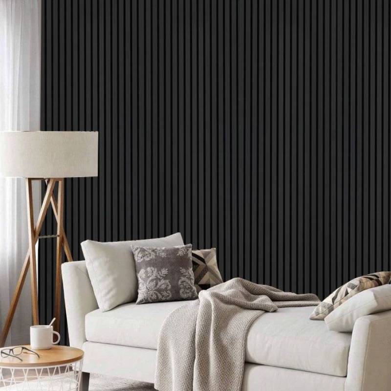 Black Wood Acoustic Wall Panel 60 x 240cm