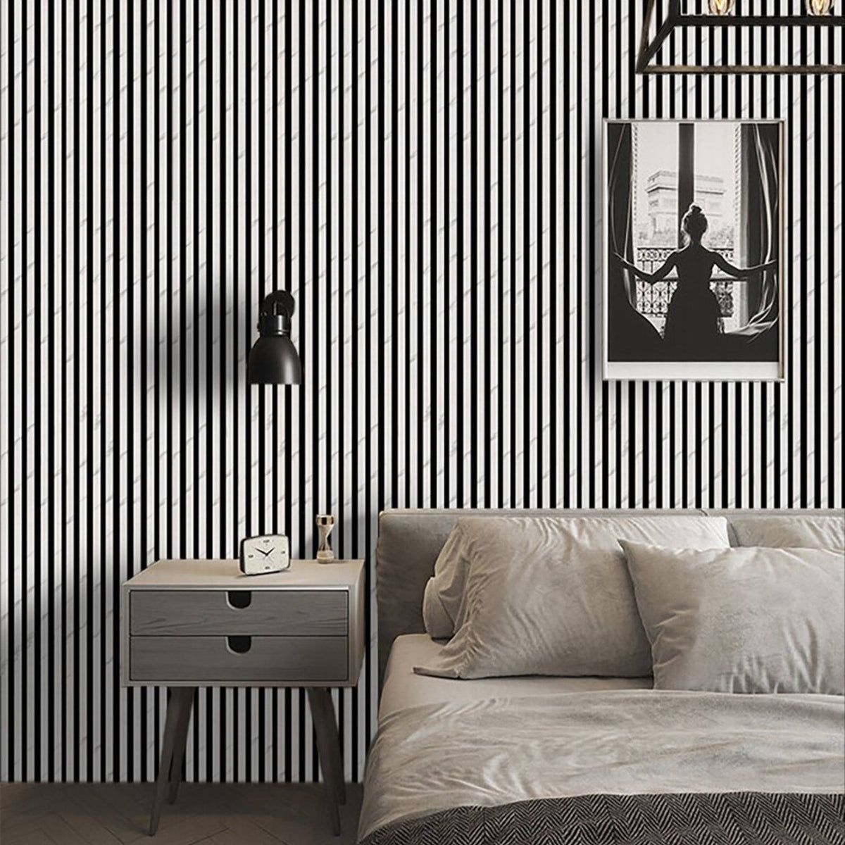 White marble effect acoustic wall panel with black marble stripes, 60x240cm, from The Panel Outlet Ireland, showing textured surface.