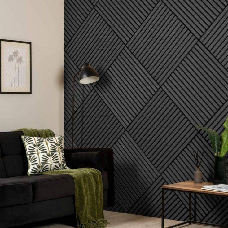 Black Square Acoustic Wall Tiles Pack of 12