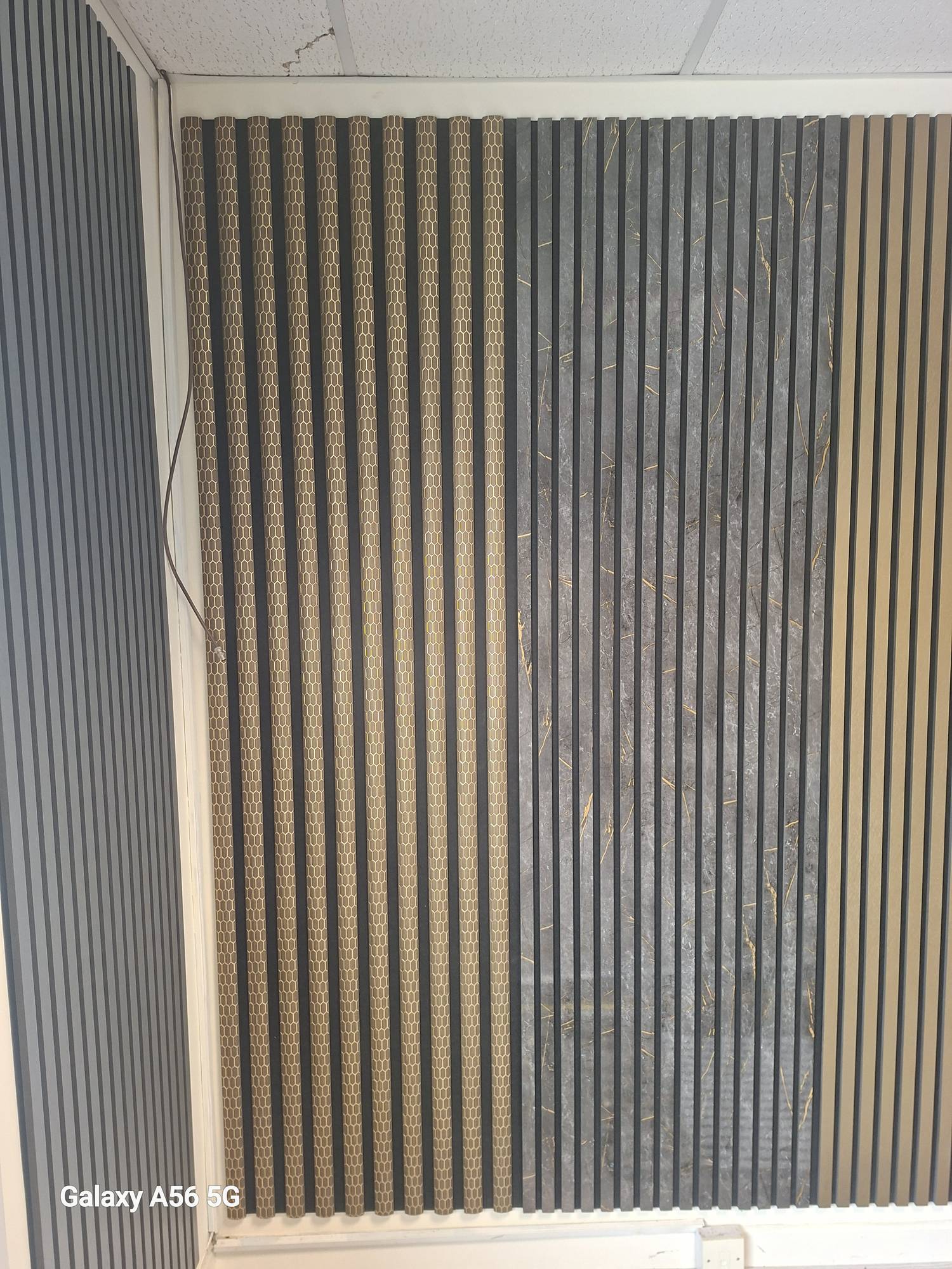 Dark Oak Honeycomb Acoustic Wall Panels 60 x 240cm