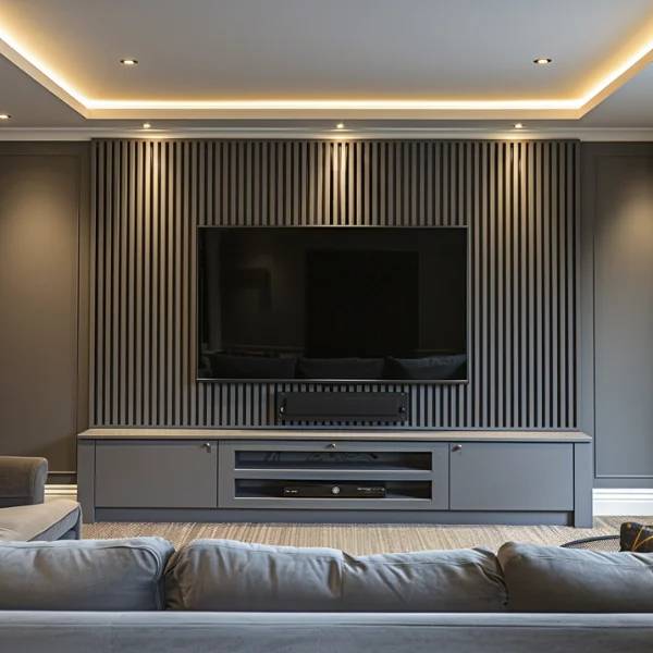 Dark Grey HDF Acoustic Wall Panel 60 x 240cm