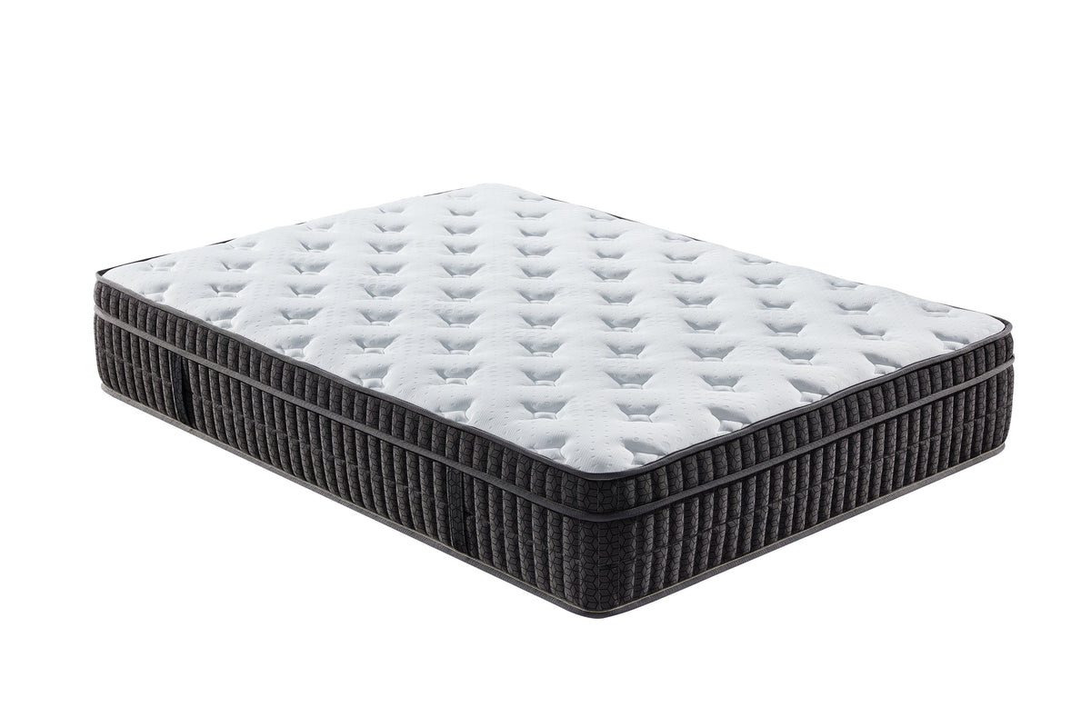 Top view of AWS Gel Memory Foam and 2000 pocket spring mattress in a box, 35cm deep, medium firm for comfortable sleep.