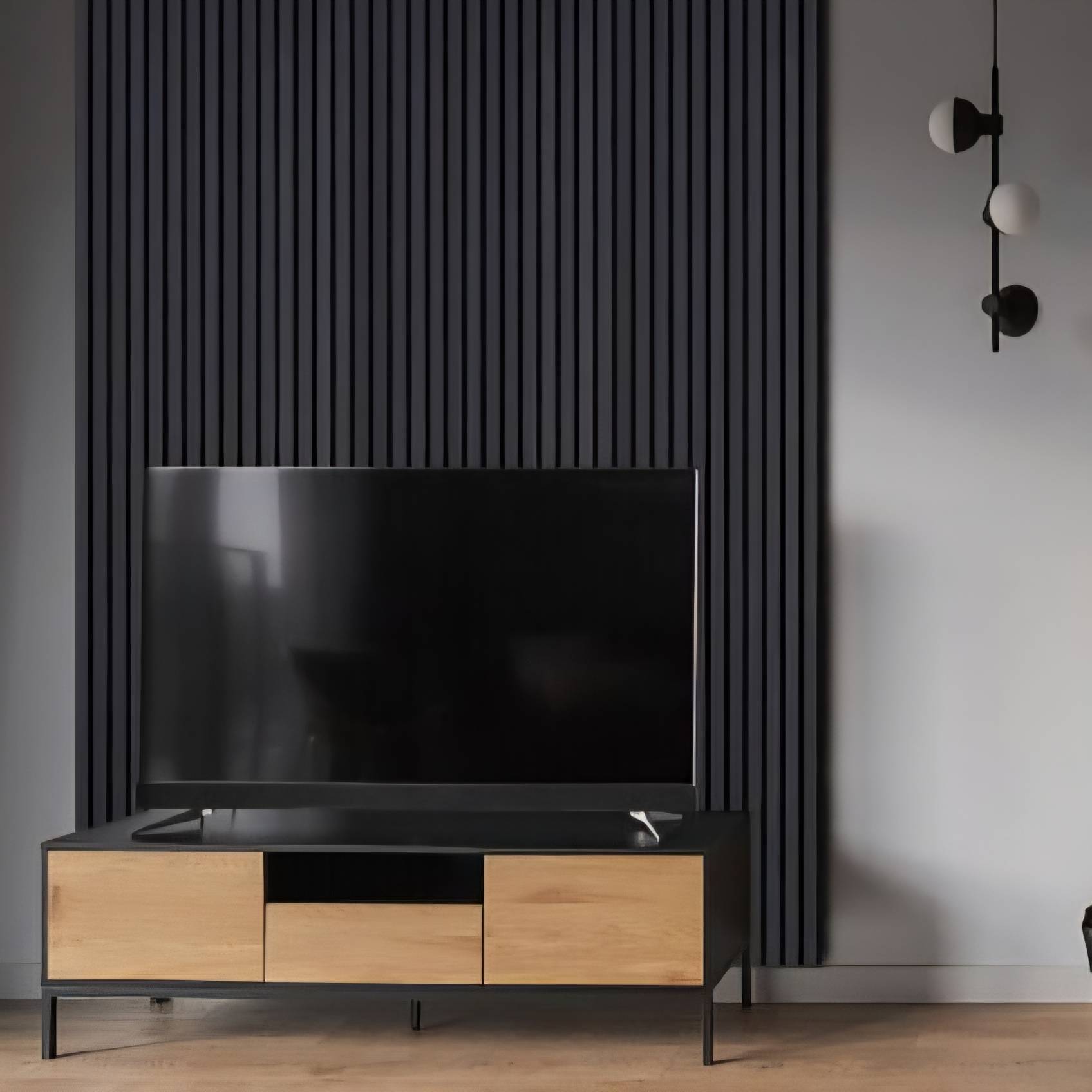 Black Wood Acoustic Wall Panel 60 x 240cm